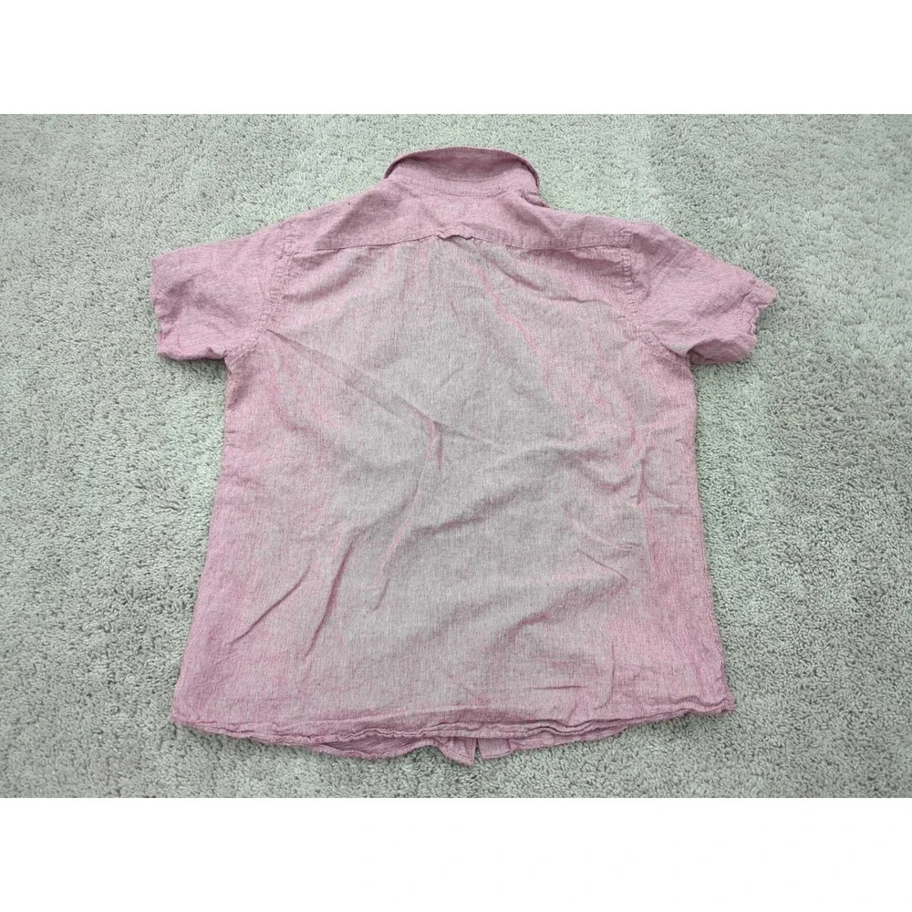 Banana Republic Button Up Shirt Mens XL Pink Slim Fit 55%‎ Linen Pockets Casual